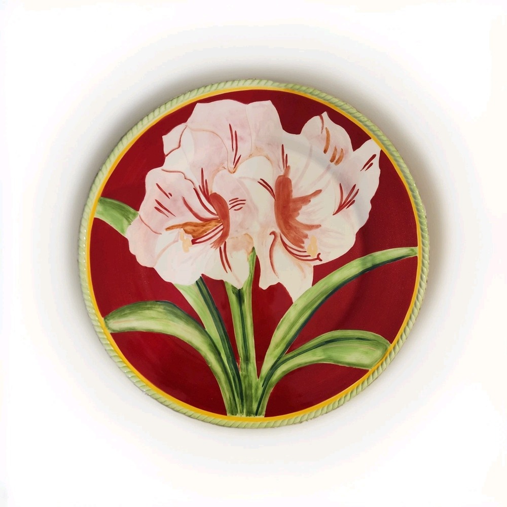 Vintage‎ Karidesign Floral Holiday Christmas Charger Platter: 16 Inch Ceramic